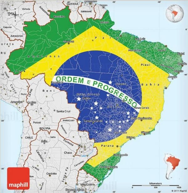 Brazil Map for RB Roller Roasters